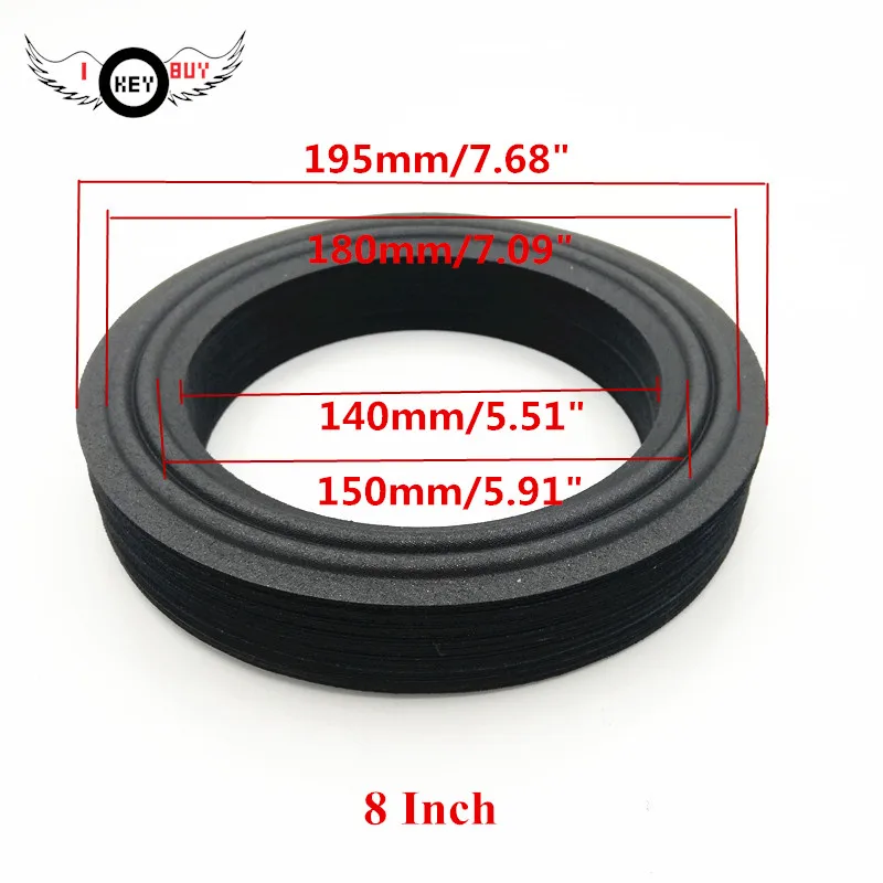 4pcs 8 Inch Cloth Edge Woofer Speaker Repair Accessories Soft Surroundings Black For DIY Subwoofer 195x180x150x140mm