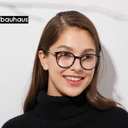 High quality bauhaus shaped round Acetate glasses frame men Retro eyeglasses women myopia reading eyewear Oculos De Grau
