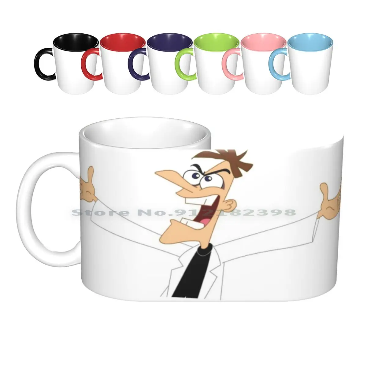 Dr. Doofenshmirtz Laughing Ceramic Mugs Coffee Cups Milk Tea Mug Dr Doofenshmirtz Doof Perry The Evil Doofenshmirtz Evil