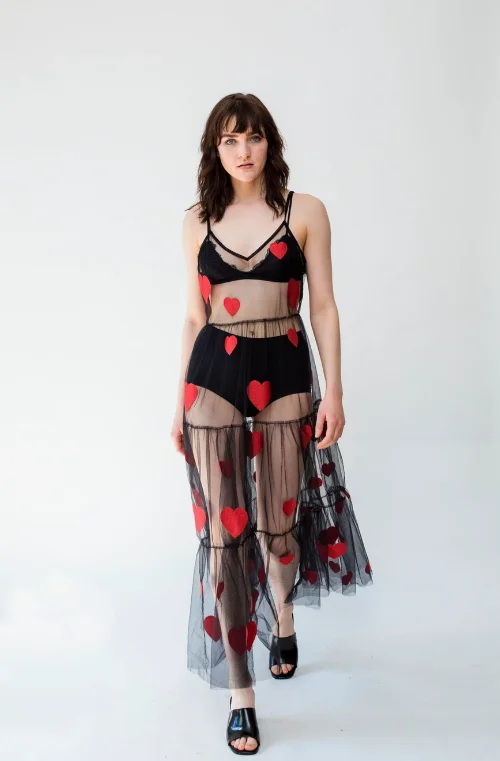 Sexy Schatz Tulle Kleider Frauen Hosenträger Rock Sheer Sehen Durch Party Kleid Lange Maxi Stil Streetshoot Nach Maß