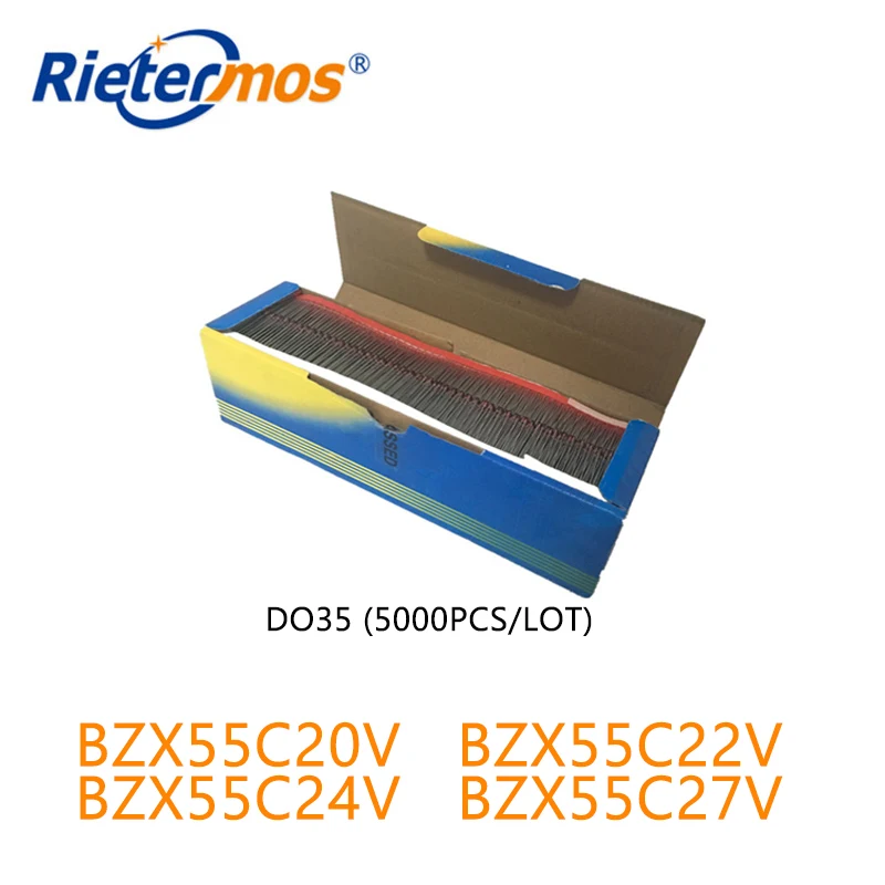 5000 قطعة BZX55C20V BZX55C22V BZX55C24V BZX55C27V BZX55C 20V 22V 24V 27V DO35 DIP