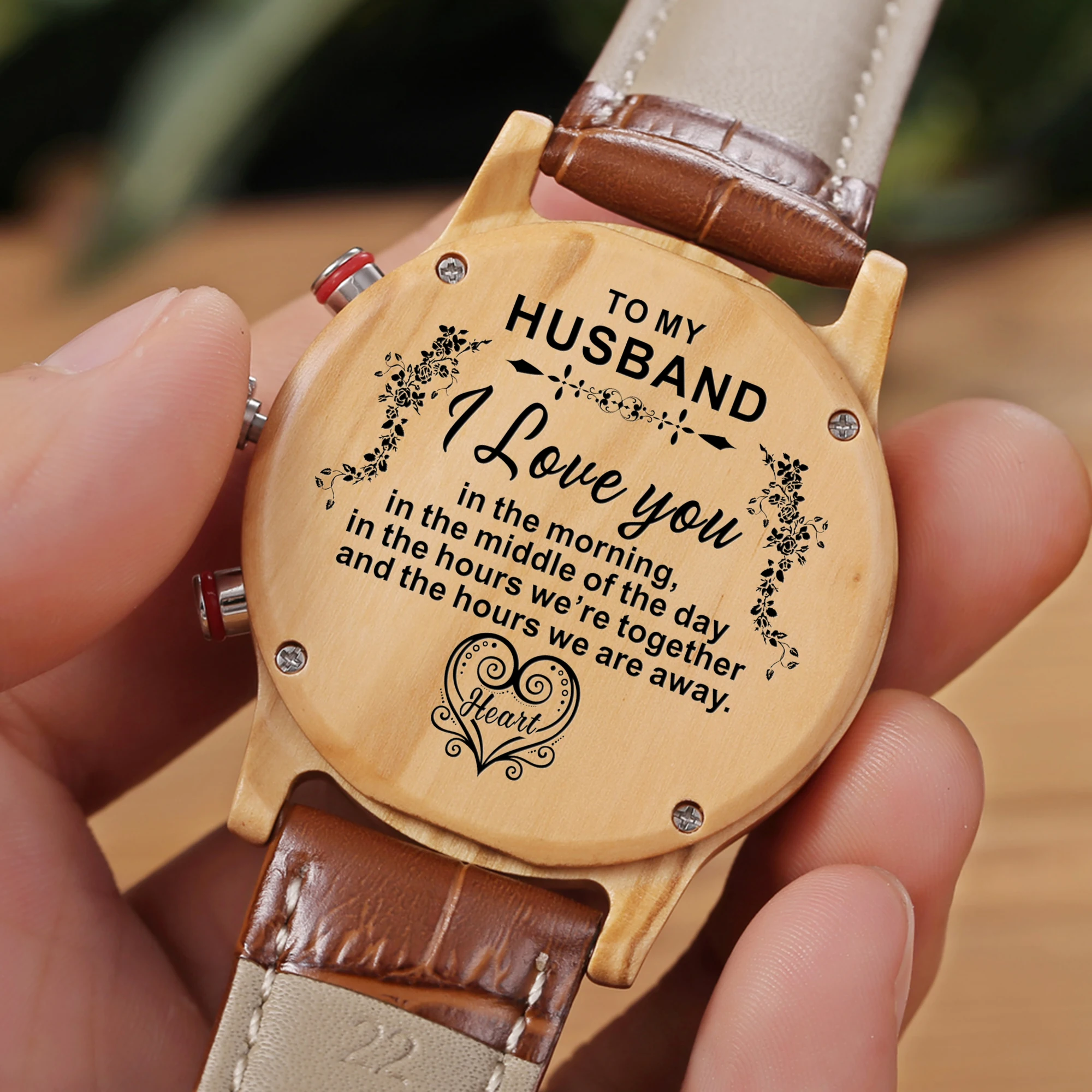 

MY Man My Husband I Love You Design Men's Watch Natural Hours Husband Boyfriend Dress Clock Male