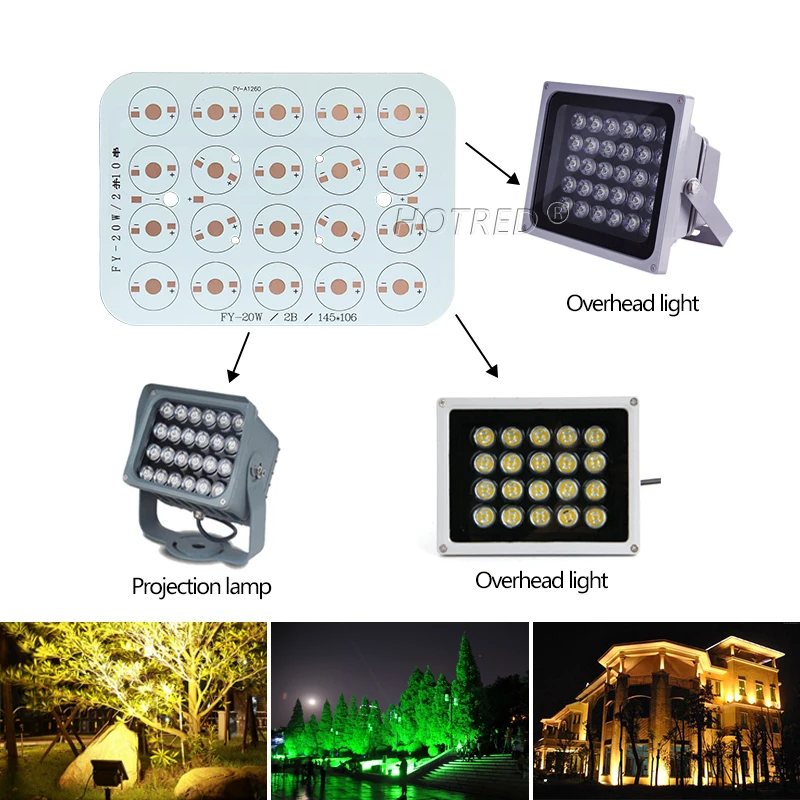 Substrato della piastra di Base del bordo del pwb di alluminio del LED per 1W 3W 20W 50W 60W LED Chip perline 145*106mm radiatore fai da te per la