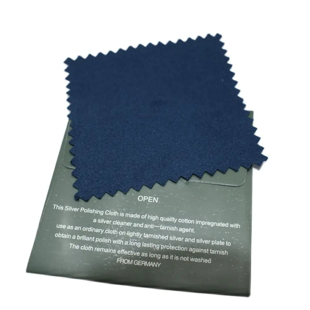 10pcs Fabric Silver Polishing Cleaning Cloth Care For 925 Silver Jewelry Watch Soft Wipe 8x8CM
