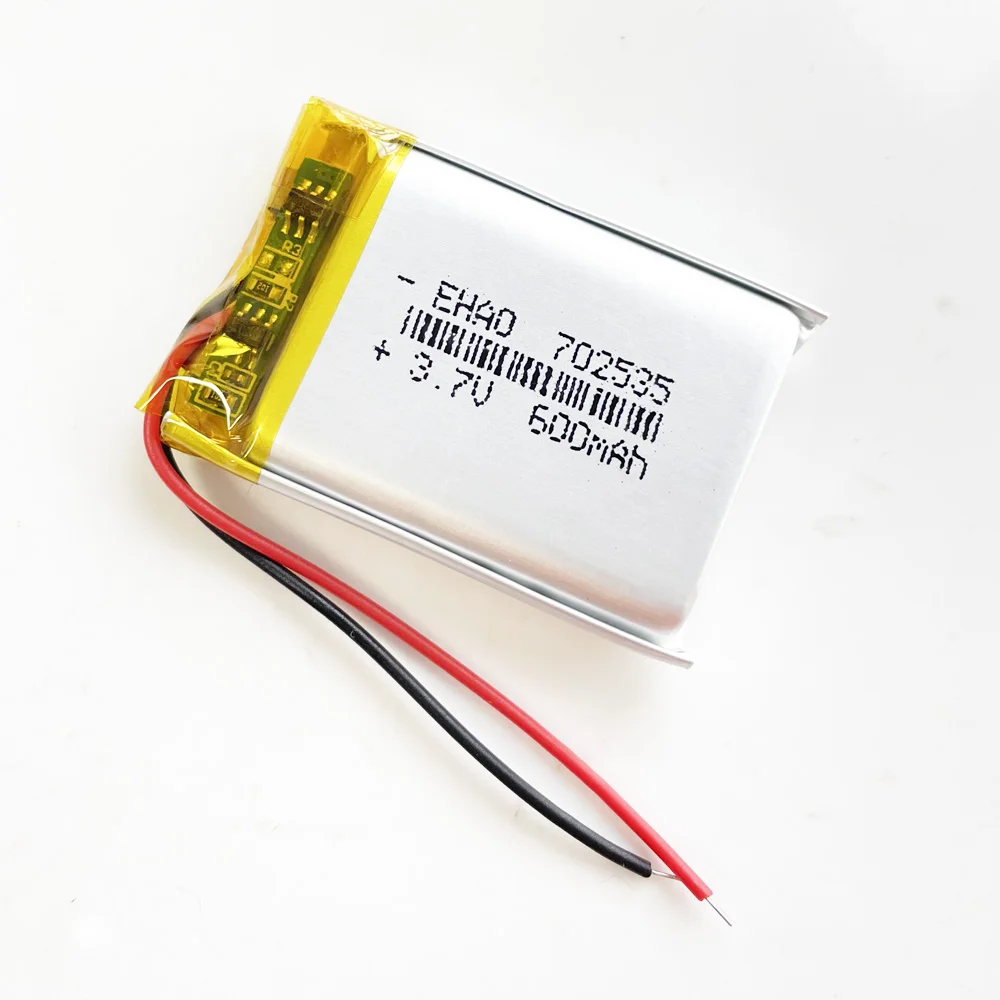 EHAO 702535 3.7V 600mAh Lithium Polymer LiPo Rechargeable Battery For Mp3 GPS Recording Pen Bluetooth Headphone Smart watch