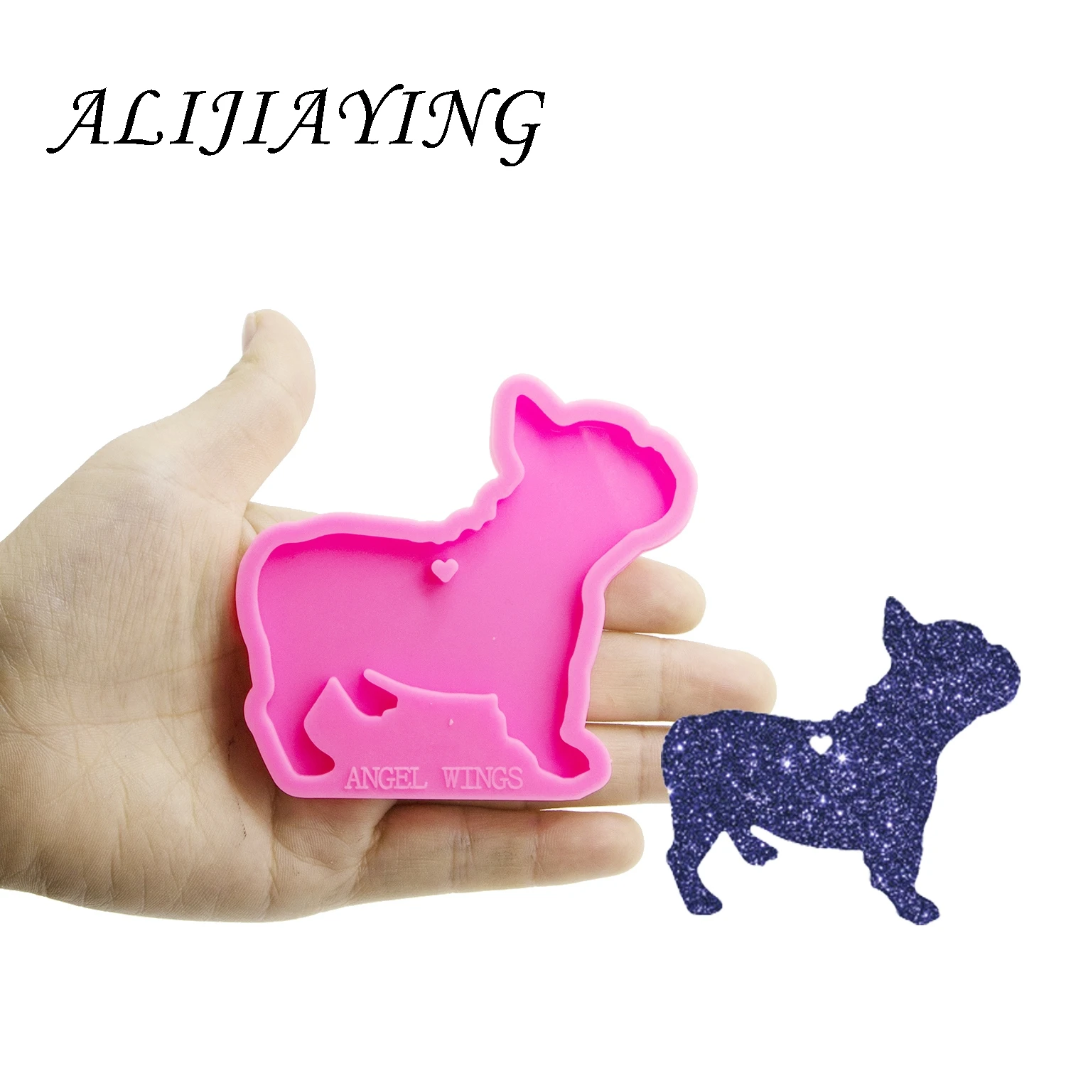 Shiny Different Breed Dogs Mold for Keychain , Poodle Silicone Epoxy Resin Mold, Fondant Chocolate Cake Molds DY0128