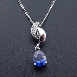 Pear tanzanite topázio pedra preciosa colar pingente emthe grande moda feminina jóias presente da festa