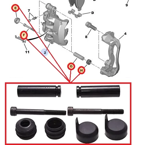 BRAKE CALIPER REPAIR KIT RIGHT-LEFT HAND SET DUCATO-BOXER-JUMPER 1997- 4439.39-KB10063-77364046