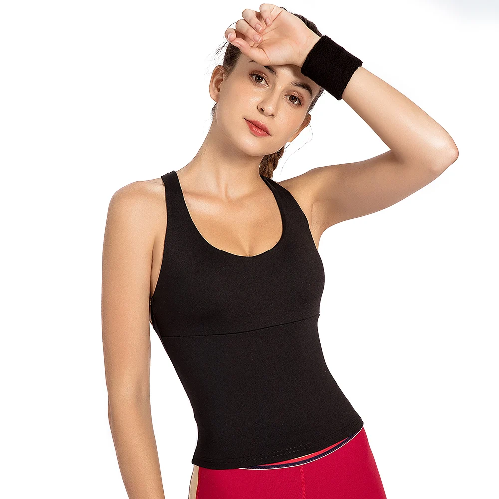 LUKITAS Women Yoga Vest Sports Cross Fitness Tight Running Training Workout Female Yoga Shirts Nylon Sportswear Vest Tank XL