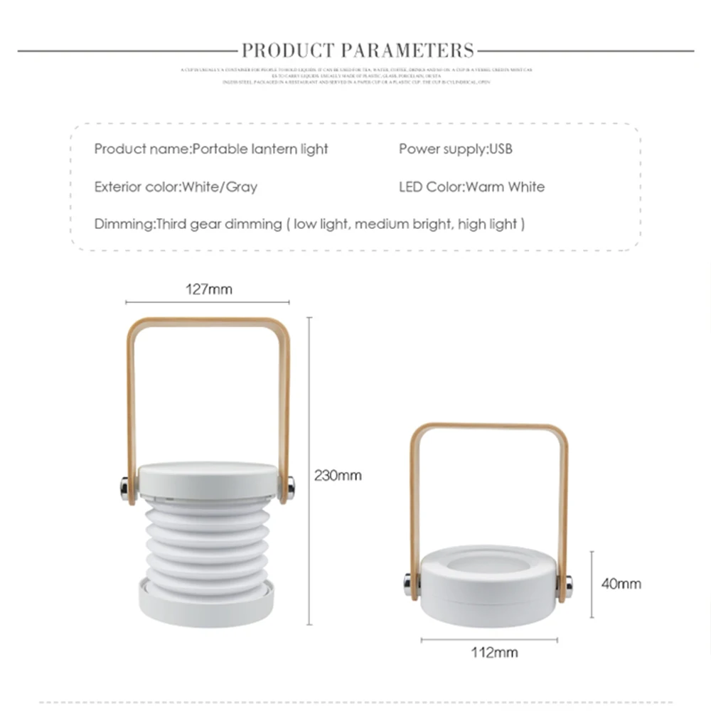 Imagem -05 - Dobrável Lâmpada de Acampamento Luz da Noite de Natal Toque Luz Regulável Led Lanterna Portátil Usb Recarregável Lâmpada de Mesa de Leitura