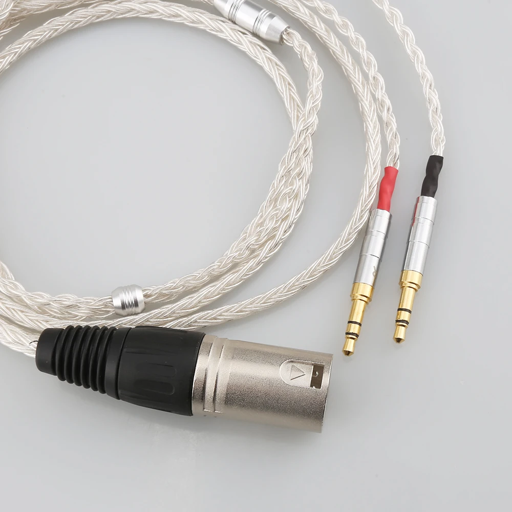 2,5/3,5 mm 4,4 mm 4-pinowy XLR męski 16-rdzeniowy posrebrzany kabel słuchawkowy OCC do Denon AH-D600 AH-D7200 AH-D7100 Focal Elear