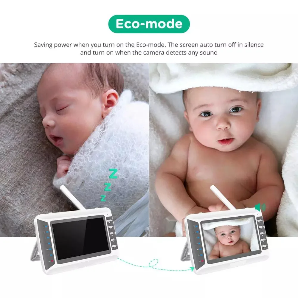 Babyphone vidéo HD 1080p, écran 4.3 ", caméra de sécurité, avec vision nocturne infrarouge, audio bidirectionnel, nouveauté