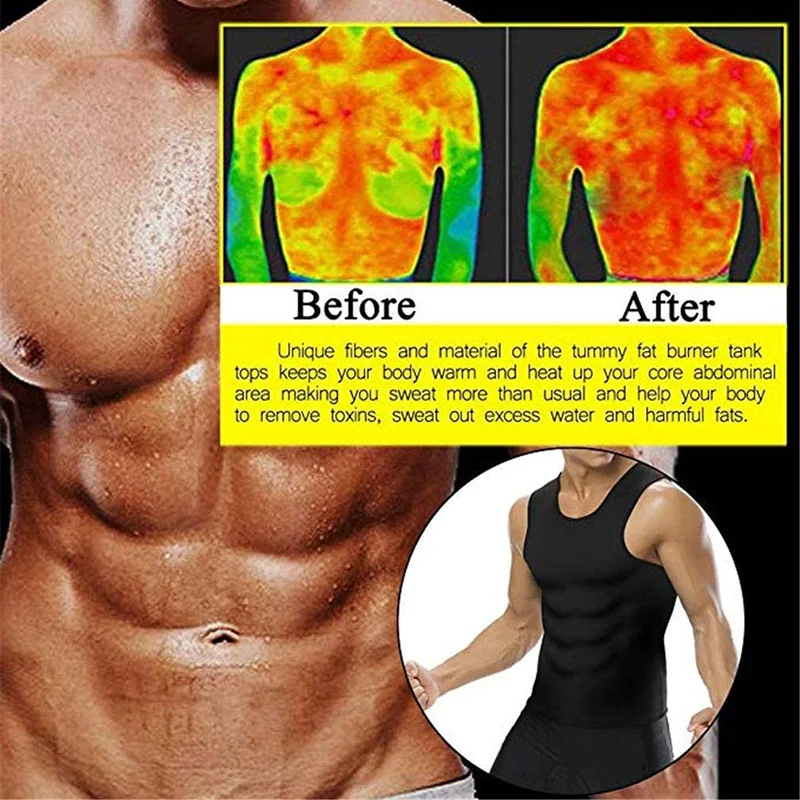 Ropa moldeadora adelgazante para hombre, chaleco de sudor, quemador de grasa, cinturón corporal, cintura, Body Building, camiseta sin mangas para