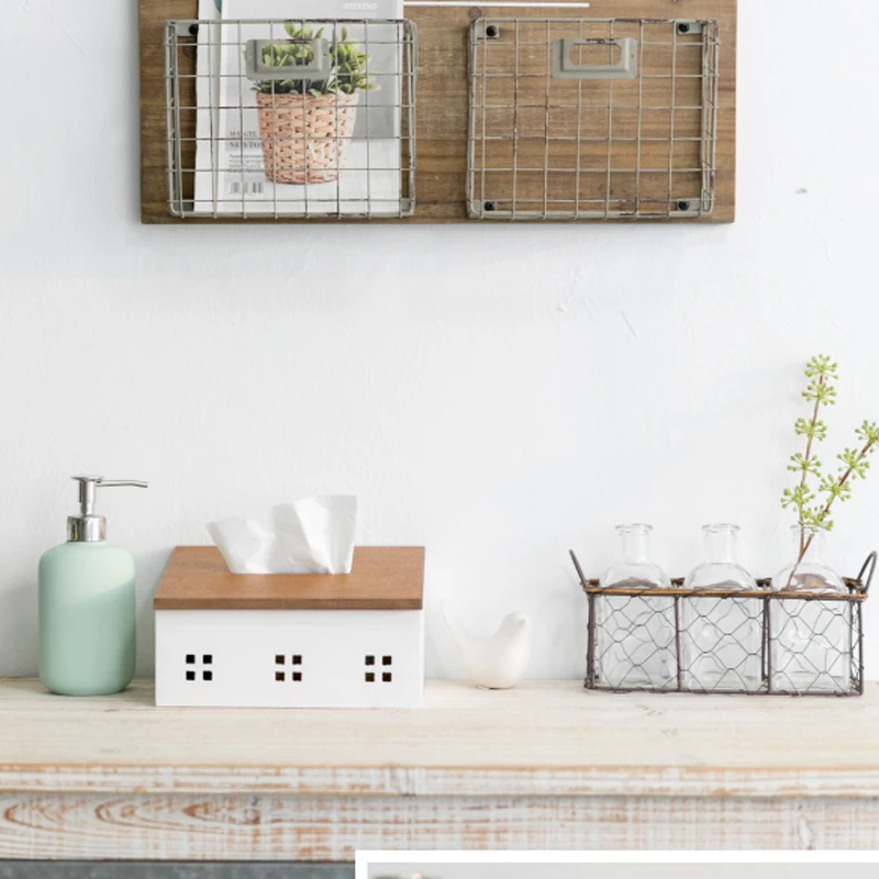 Wood Tissue Box Tissue Holder Tissues Paper Napkin Container Nordic Wooden Kitchen Organization Home Dining Room Accessories
