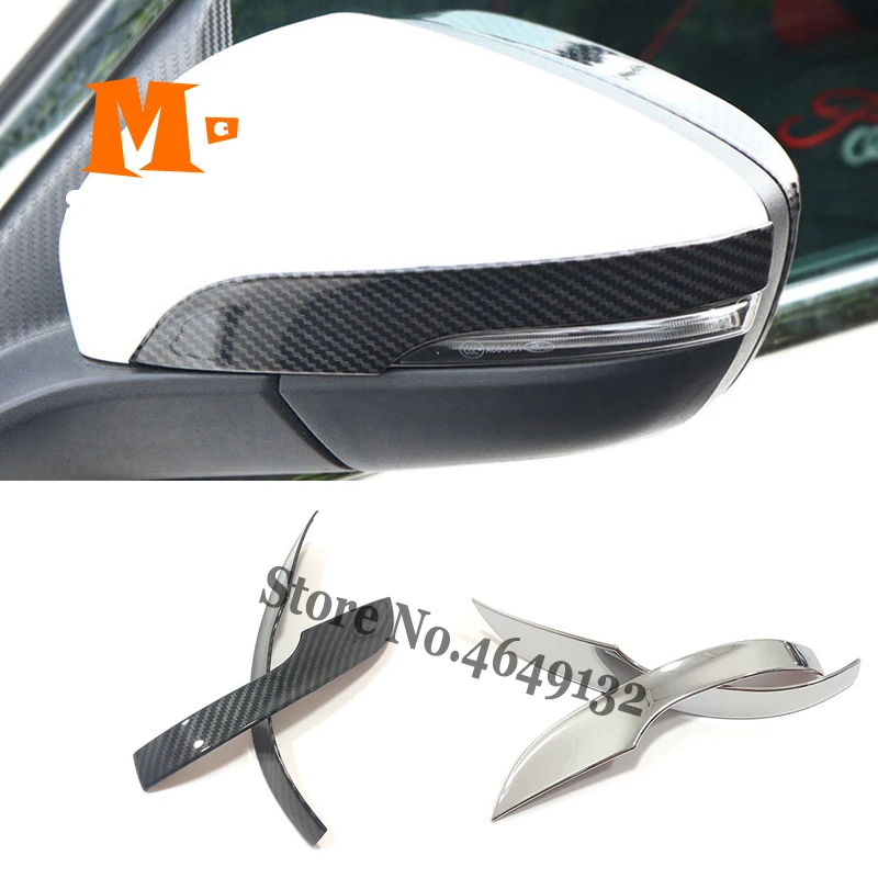 

For Ford Focus MK4 2019 2020 ABS Carbon fiber Car Side Door Rearview Rear View Turning Mirror Strips Trim Cover accessories 2pcs