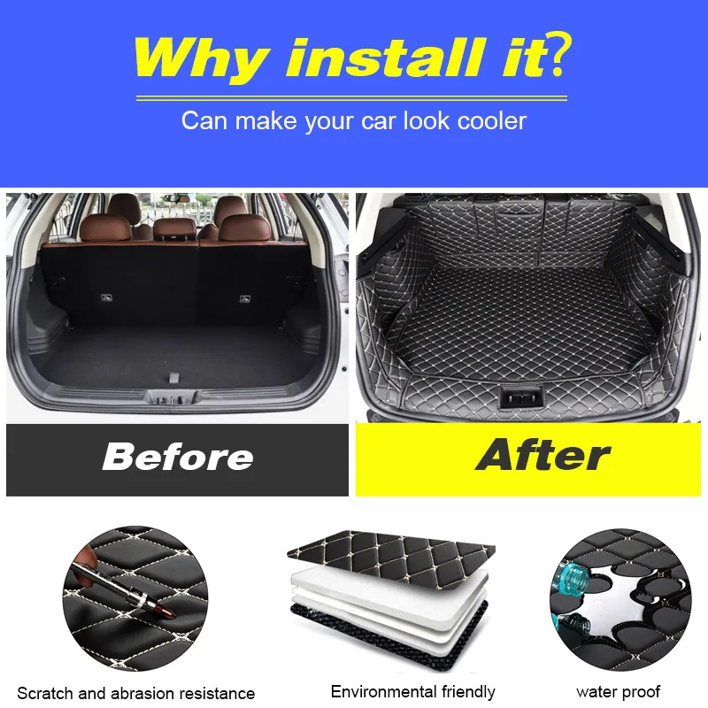 Vtear Car Rear Trunk Mat Interior Anti-Dirty Carpets Storage Protective Accessories For Geely Atlas Pro Azkarra Belgee X70 2023