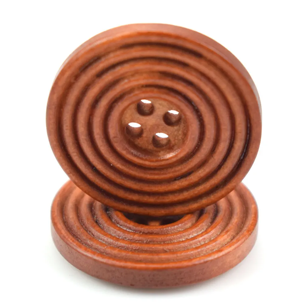 20PCS Round Spiral Wooden Buttons 4 Holes Sewing Scrapbooking for Clothes Handmade Wood Button DIY Clothing Sewing Decorative