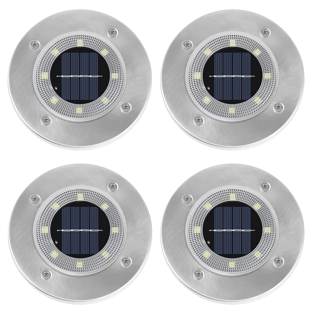 

4Pcs 8LED Solar Underground Light IP65 Waterproof Garden Pathway Solar Buried Floor Light Outdoor Path Embedded Ground Lamp