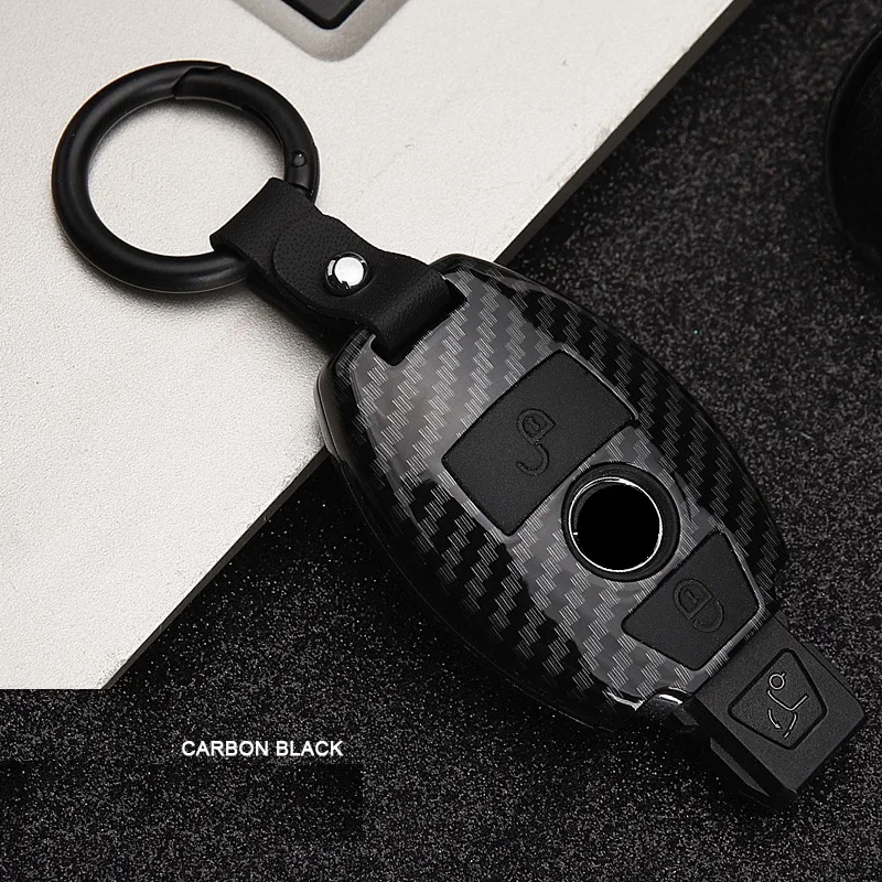 

ABS Carbon fiber Car Remote Key Case For Mercedes Benz W203 W204 W212 C180 GLK300 CLS CLK CLA SLK C S E Class Remote Smart key
