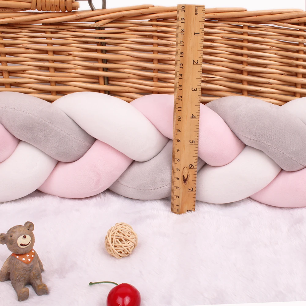 Pare-chocs protecteur pour lit de bébé de 4m, oreiller, coussin, tresse, noeud, décor de chambre