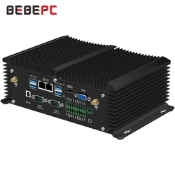 BEBEPC Industrial Mini PC Core i5 8350U i7 8550U 2*DDR4 RAM 2*RS485 Dual LAN HDMI WiFi 4G Module Windows Linux Fanless Computer