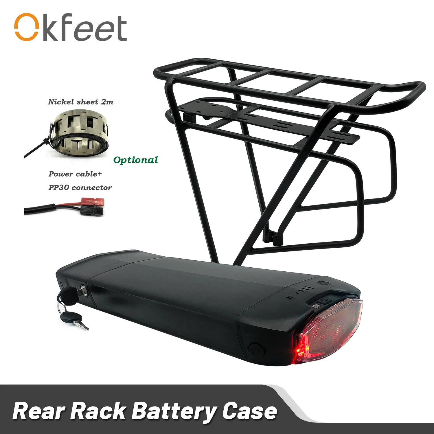 

Okfeet Ebike Case Battery Battery Lithium Controller Led Lamp Battery Light Electric Bike Bicycle e bike Battery Storage Box