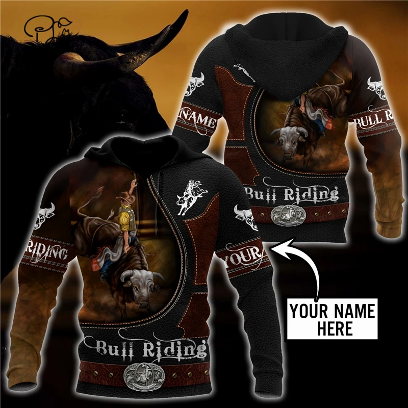 

PLstar Cosmos 3DPrint Newest Personalized Name Bull Riding Unique Unisex Men/Women Hrajuku Streetwear Hoodies/Zip/Sweatshirt B-9