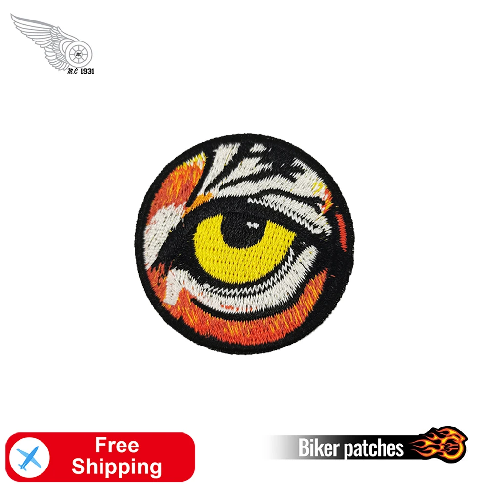 Fierce Tiger Eye Patches Embroidery Iron on Stickers Biker Cool Badges Sew Stripe on Clothing Jakets Coat Punk Jeans Accessories