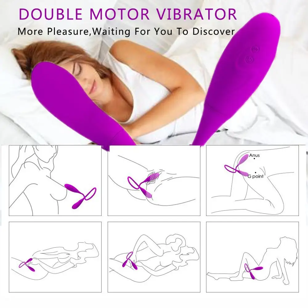 Rechargeable Dual Vibrator 7 Speeds Double Head Jump Egg Bullet Dildo Vibrator Anal Butt Plug Adult Sex Toy For Couple Men Women