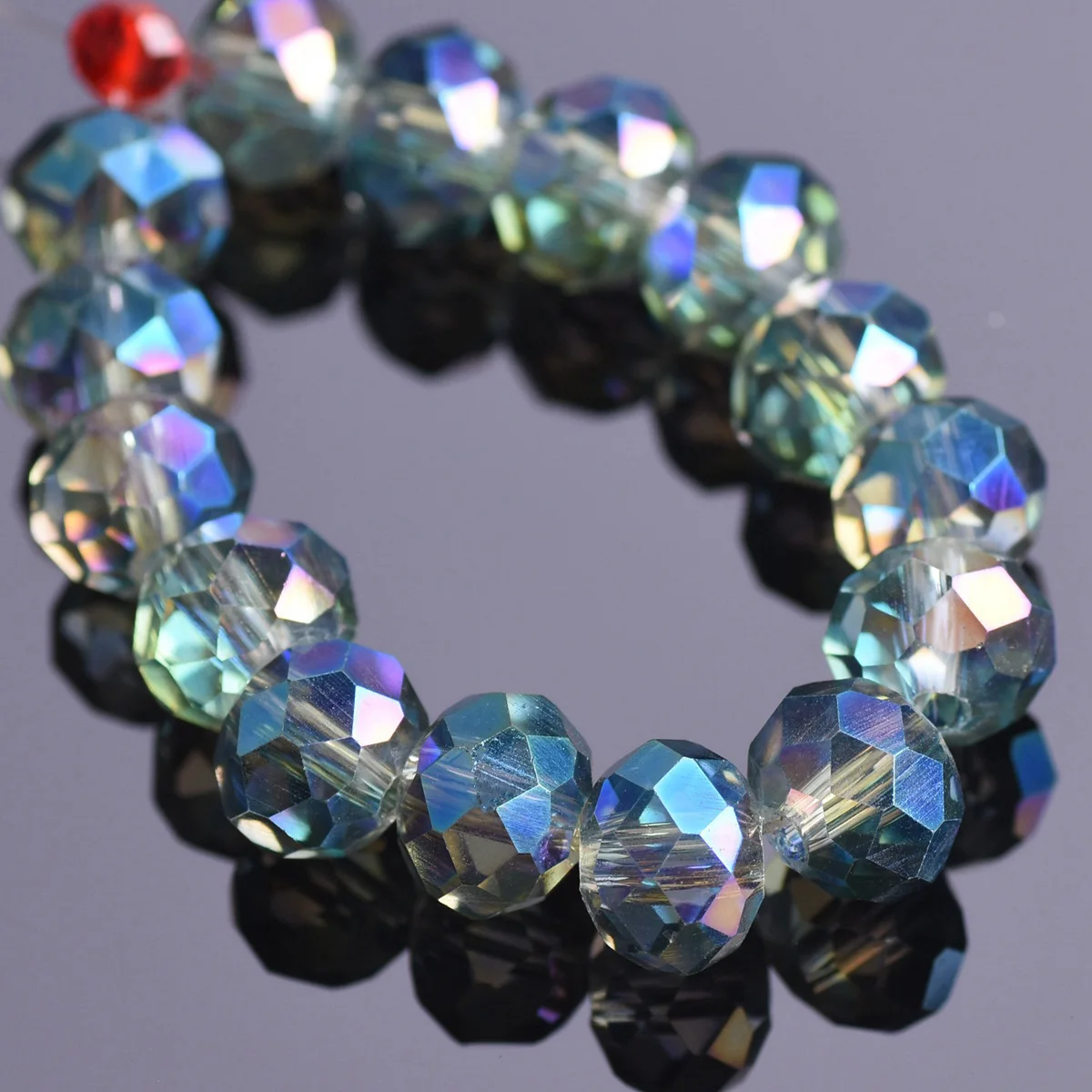 Plated Colorful Rondelle Faceted Crystal Glass 3mm 4mm 6mm 8mm 10mm 12mm 14mm 16mm 18mm Loose Spacer Beads For Jewelry Making