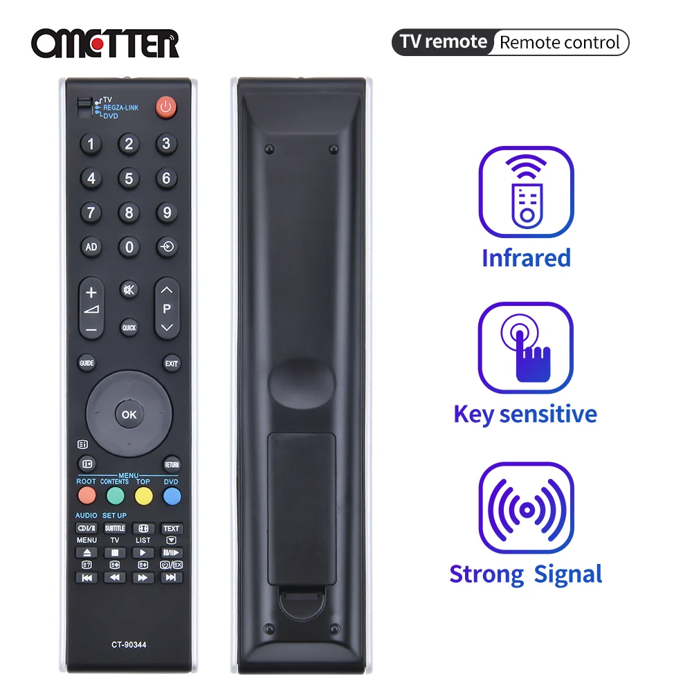 Adatto per Toshiba Telecomando TV LCD CT-90344 32MV732 32RV733 32RV733D 32RV733F 32RV733FC 32RV733G 32RV734 CT 90344