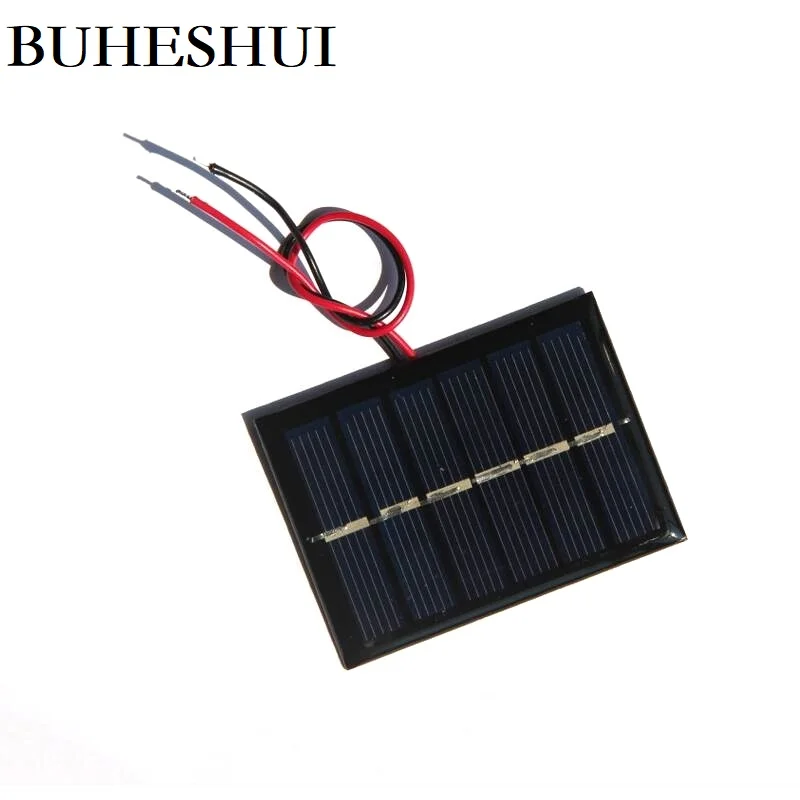 와이어 포함 미니 태양 전지 패널, DIY 태양 전지 충전기, 2.4v 배터리 충전용, 3V, 100mA, 0.3W, 65x48mm, 10 개