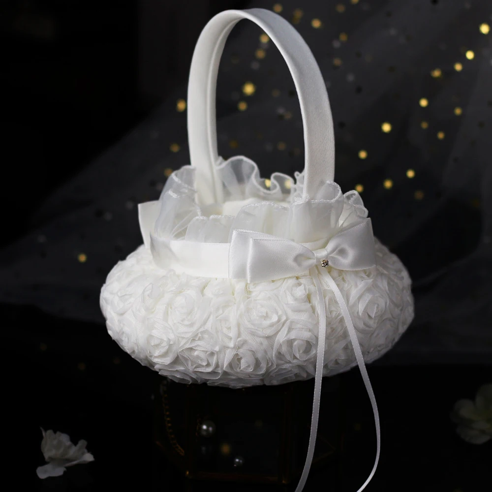 New Arrival Wedding Baskets Lace Wedding Accessories Free Shipping Bridal Baskets 17.5*22cm