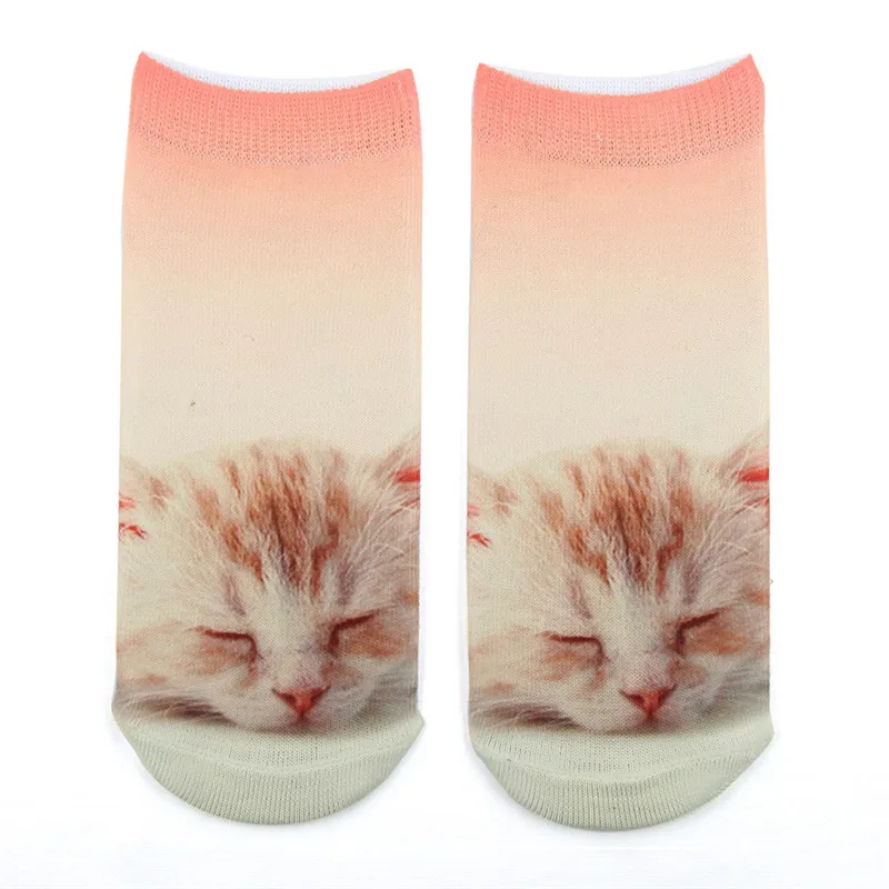 Calcetines tobilleros con estampado 3D de dibujos animados para niños y niñas, calcetín Unisex de gato, divertido, superventas