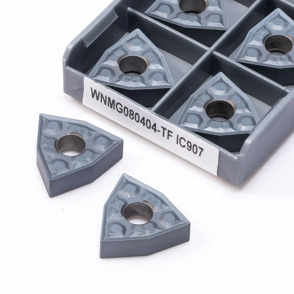 10 шт. WNMG080404 TF IC907 CNC Внешний токарный режущий инструмент, карбидная вставка WNMG 080404 907 токарная вставка
