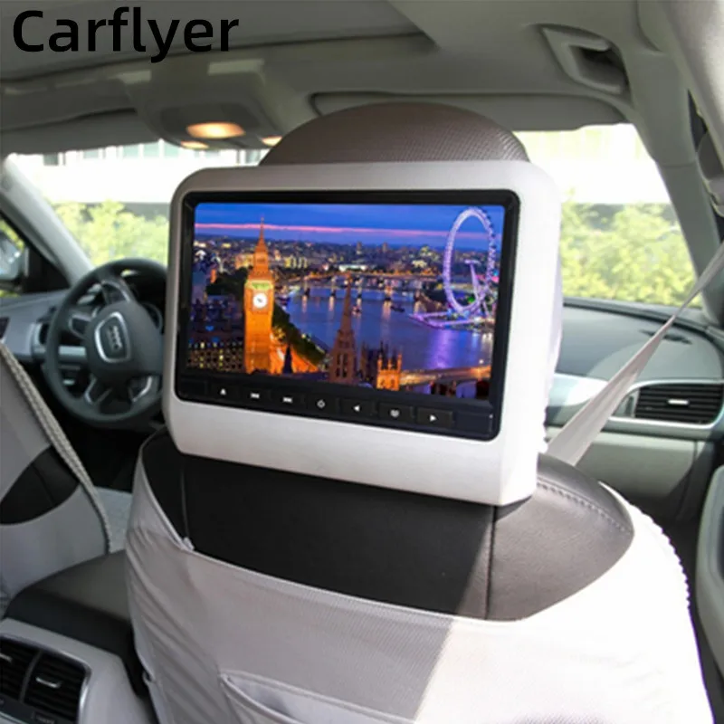 

Carflyer 9 Inch Car Headrest Monitor Rear Seat Entertainment System DVD Video MP5 Player Support AV Display USB SD FM Game