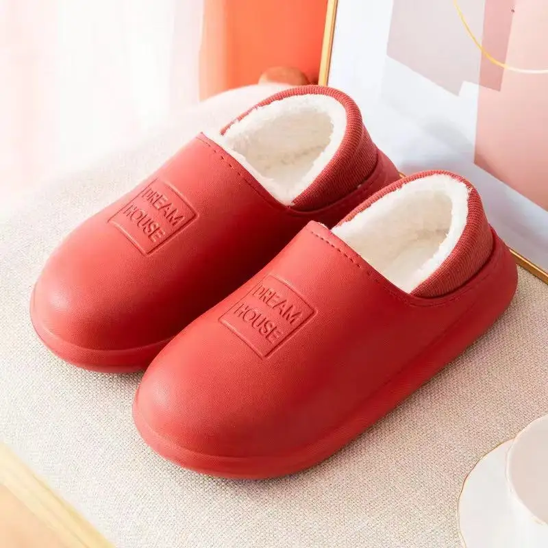 Women Slippers Winter Waterproof Warm Plush Home Cotton Shoes Female Non-Slip Casual Indoor Bedroom Flats Women\'s Footwear 2024