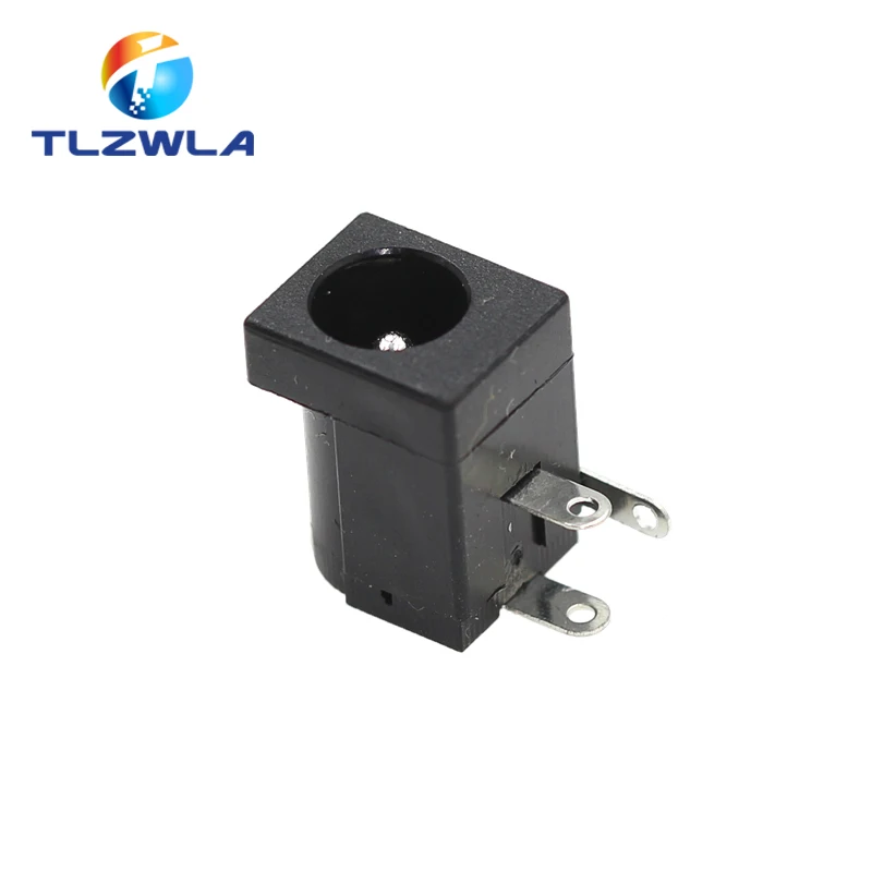 10pcs 5.5x2.1mm DC-005 Black DC Power Jack Socket DC Connectors Supply Barrel-Type Right Angle PCB Mount Terminal