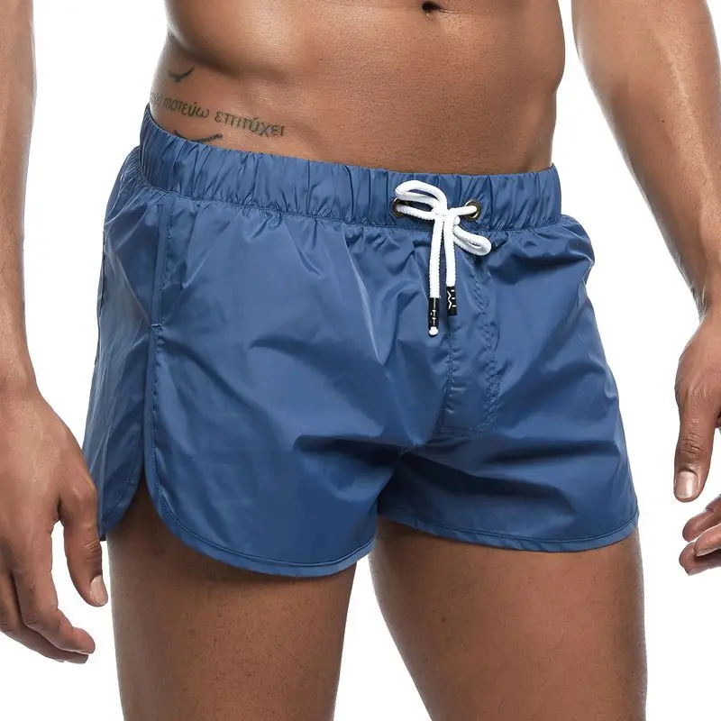 Men Swim Briefs Sexy Shorts Gay Swimwear Beach Shorts With Lining Surf Board Wear Sports Shorts Swimming Trunks Bermuda Swimsuit