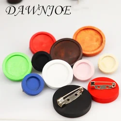 10pcs 12/20/25/30mm Wood Brooch Pins Clip Cabochon Blank Settings Base Safety DIY Making Badge Brooch Pins Supplies for jewelry