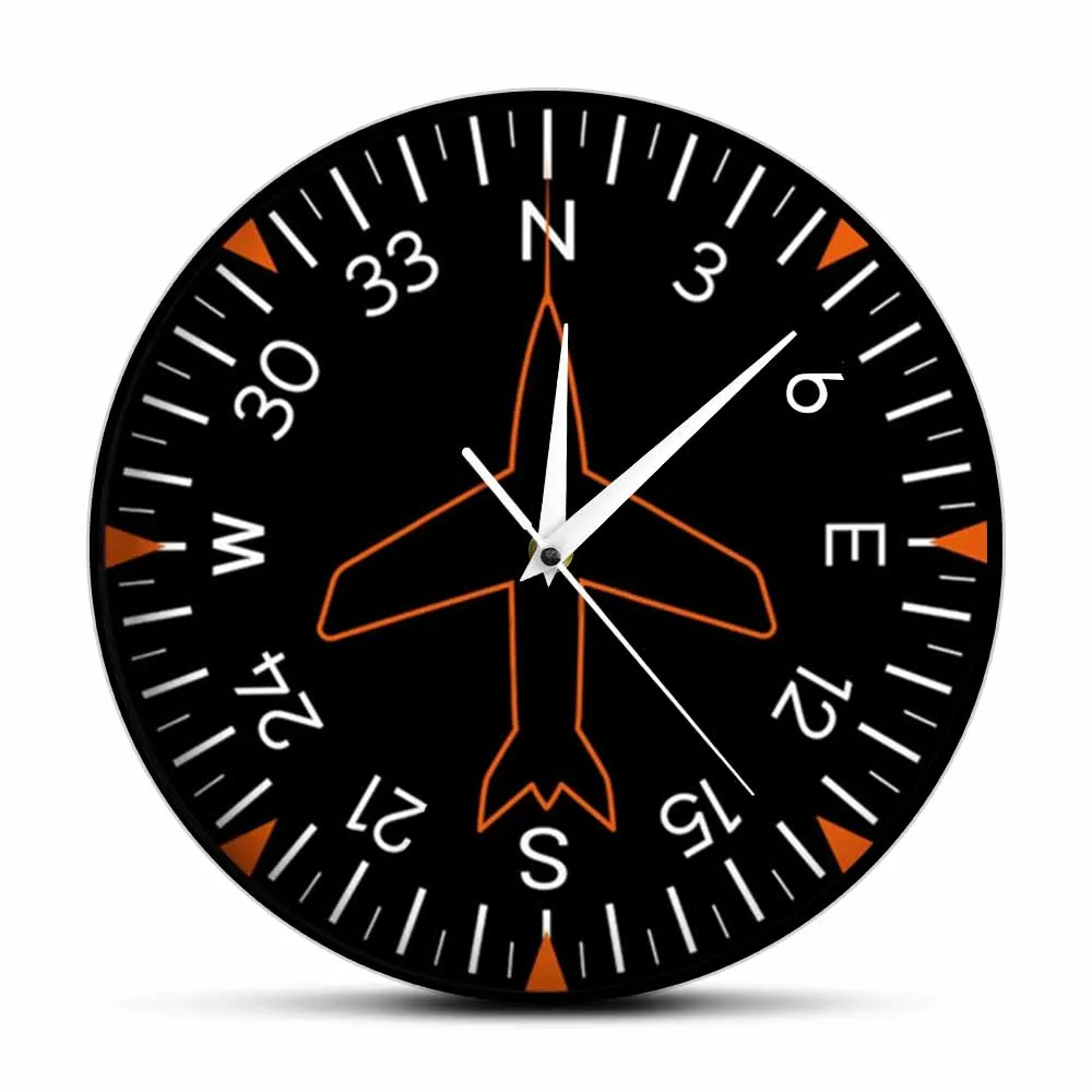 Aviation Inspired Modern Wall Clock Directional Gyro Artwork Decorative Wall Watch Artificial Horizon Silent Movement Timepieces