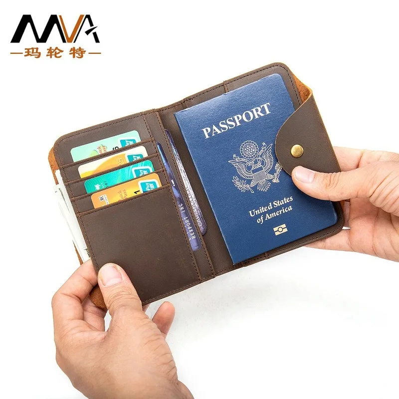

Wallets for Man Retro Short Rfid Antimagnetic Wallet Men's Leather ID Card Holder Crazy Horse Leather Wallet Clutch