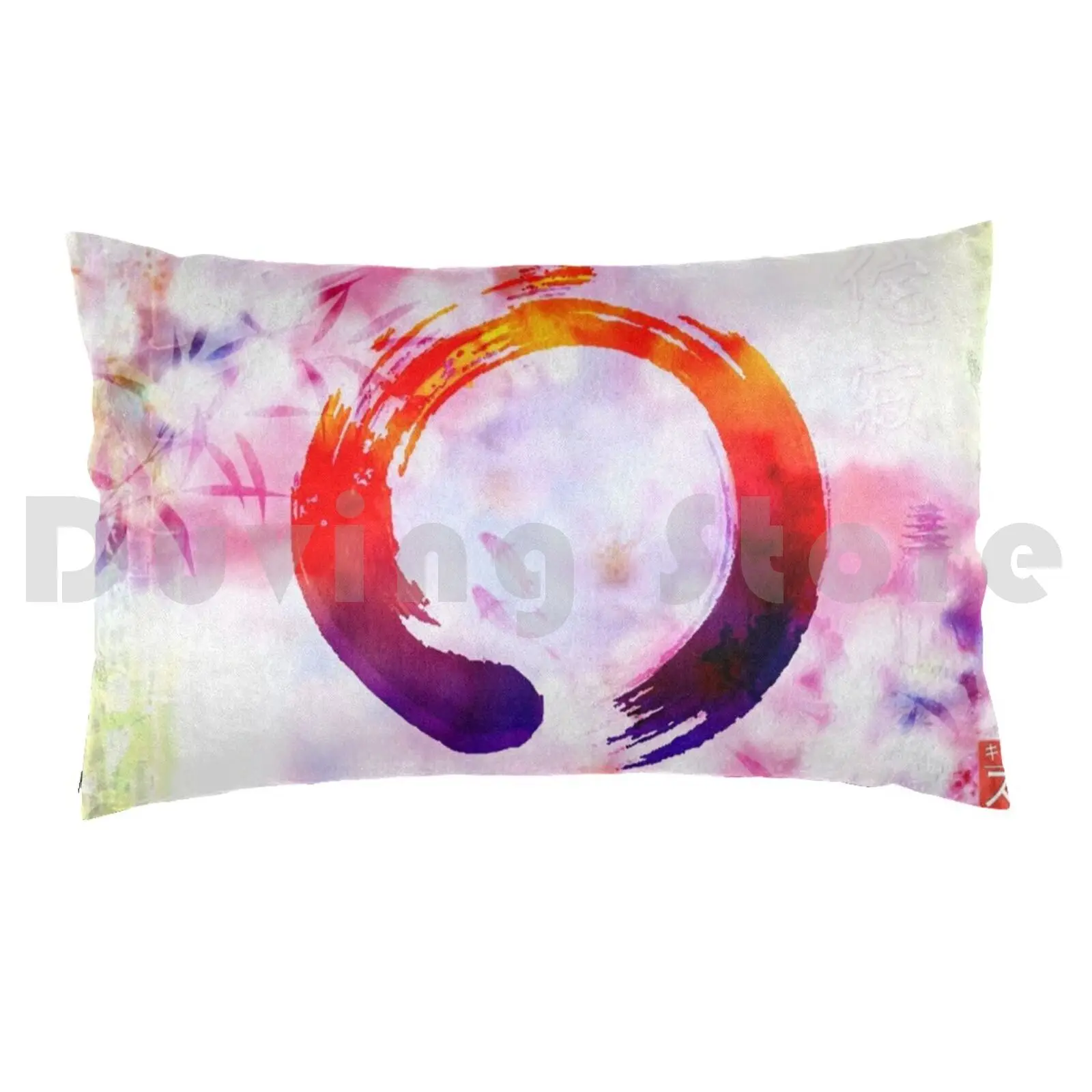 Enso Circle Pillow Case DIY 50*70 Enso Zen Circle Japan Buddism Bamboo Koi Wabi Sabi Spiritual Kj Kj