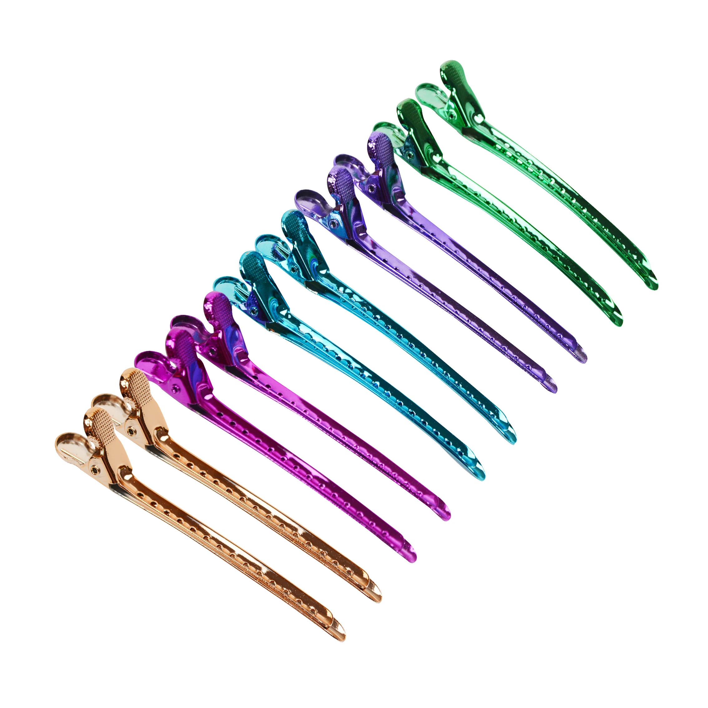 12Pcs Hair Clips Hair Styling Section Clip Steel Flat Metal Single Prong Alligator Hair Clip Barrette for Bows Duck Bill Hairpin