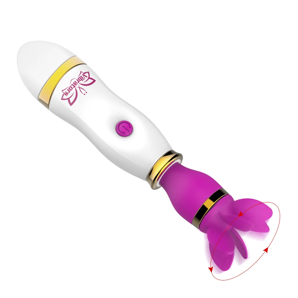 AV Stick 12 Speed Female Masturbator Nipple Clitoris Stimulator 360 Degree Rotation Tongue Licking Vibrator Sex Toys for Woman