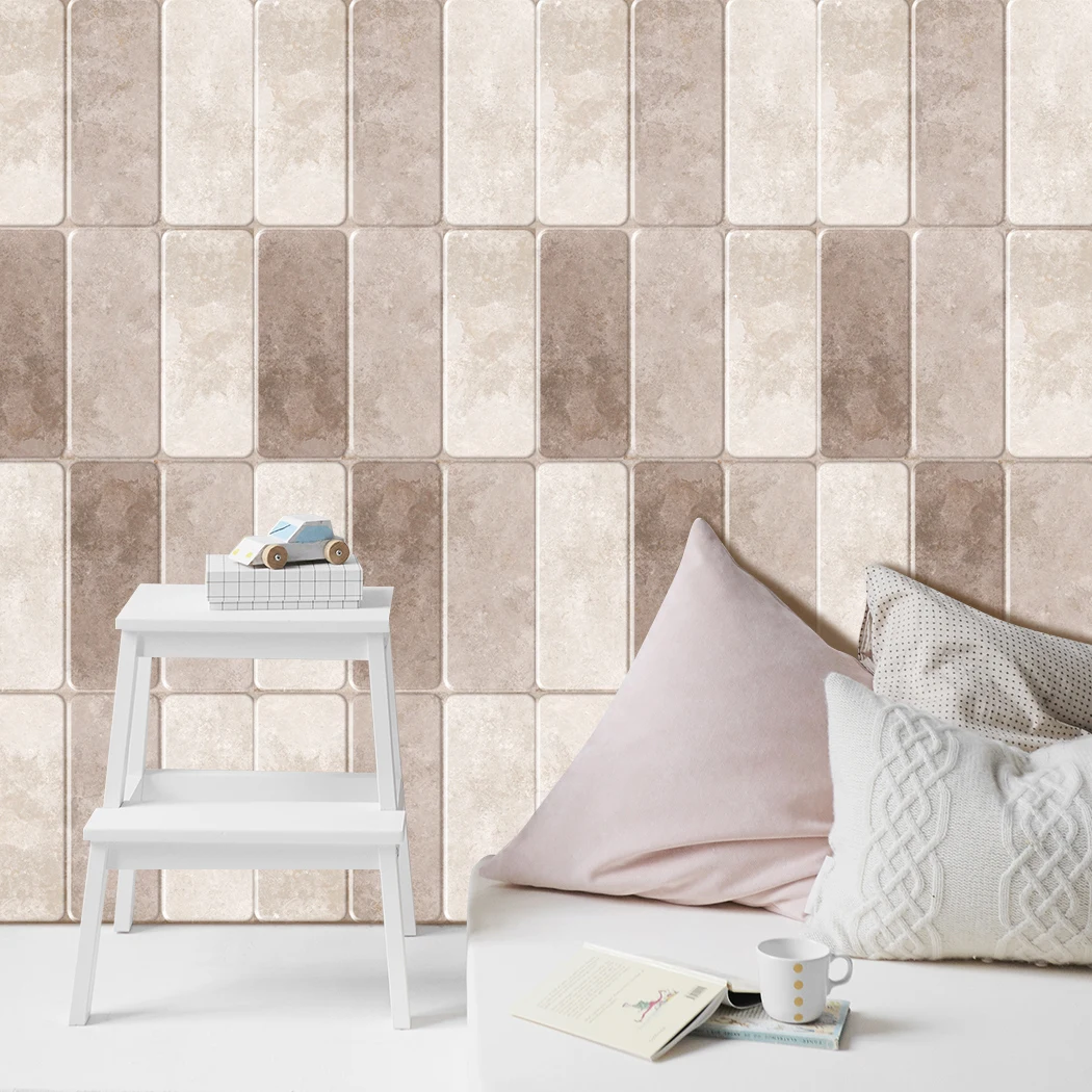 Peel And Stick Wallpaper Beige / light Brown Brick Self-adhesive 3D Wallpaper For Bedroom Living Room Walls Home Decor  Sticker