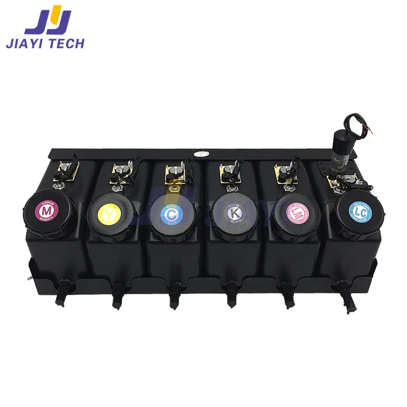 

1Set 1.8L UV Ink System 6 Colors Alarm CMYKLMLC Refill Ink Tank System with Stirring Motor for UV Flabted Printer