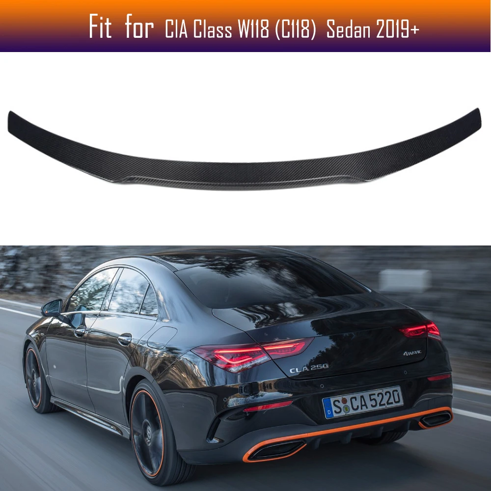 

Carbon Fiber Rear Trunk Spoiler For Mercedes W118 Sedan for Benz CLA Class C118 CLA45 2019+ Car Rear Wing Spoilers OEM Fitment