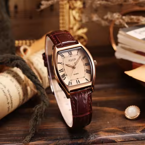 Retro Classic Women's Watch Men's Watch Clock MIYOTA Quartz Couple Fashion Hours Real Leather Simple Girl Lovers Gift Julius Box