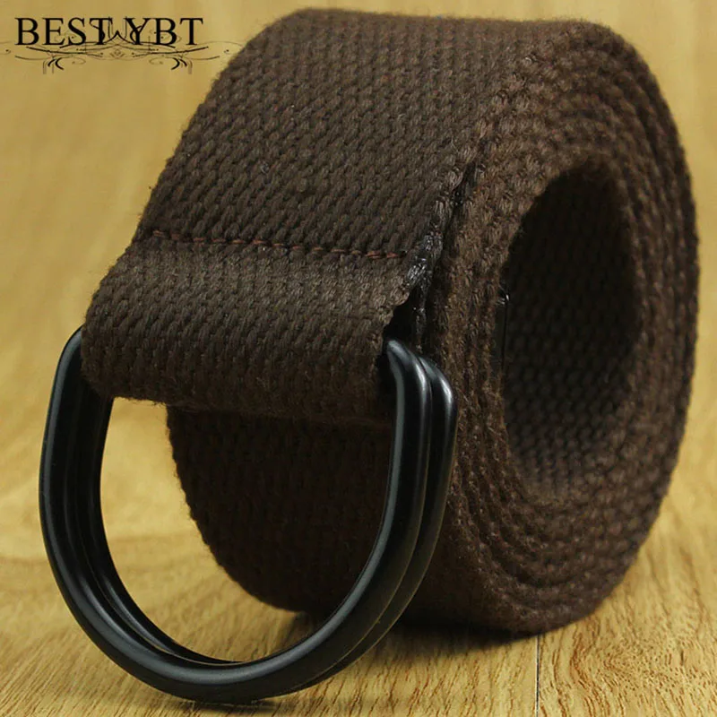 Best YBT Unisex Canvas Belt Alloy D-type Black Double Ring Buckle Belt Sport Famous Brand Designer Men And Women Belt